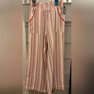 art class Red & Cream Striped Wide-Leg Pants